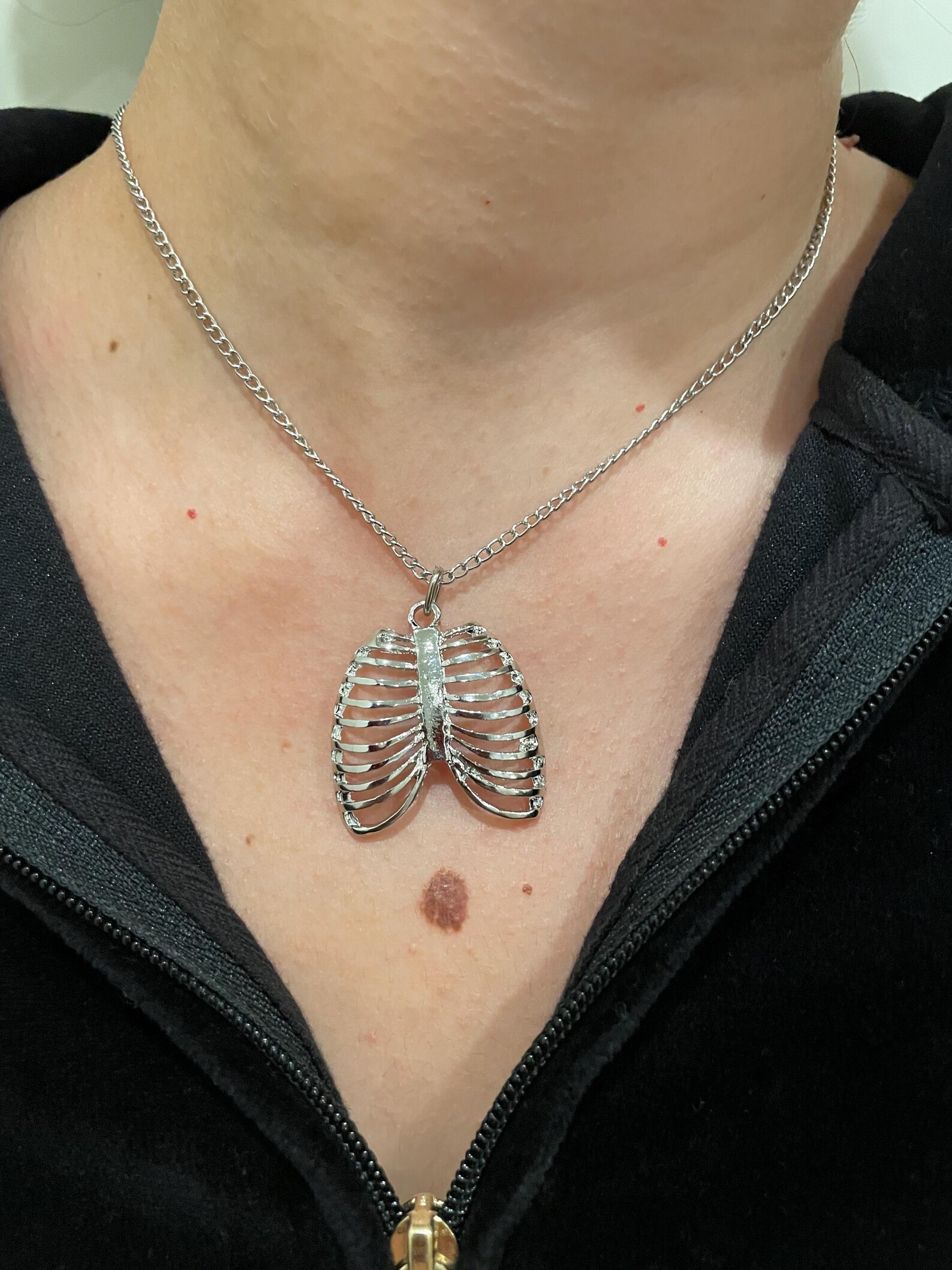 Skull Sword Necklace, Ribcage Necklace, Heart and Wings, Skeleton ...