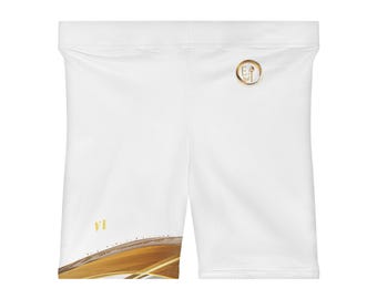 Pantalones cortos de ciclista blancos para mujer / Ropa deportiva de lujo / Ajuste de alto rendimiento VI