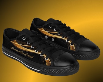 Womens Black Canvas Low Top Sneakers, EssenceInnoCreate Flow Casual Street Shoes