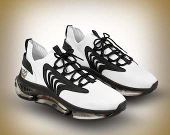 White Urban Air Mesh Sneakers | Men's Chunky Running Shoes, Breathable Athletic Trainers