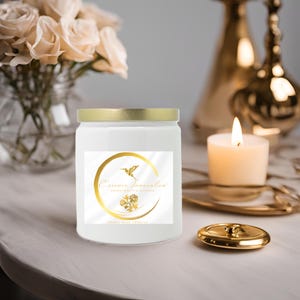 Scented Candle: Golden Rose Tranquility | White Sage + Lavender | Luxe Ceramic Candle 9oz | Relaxation Gift