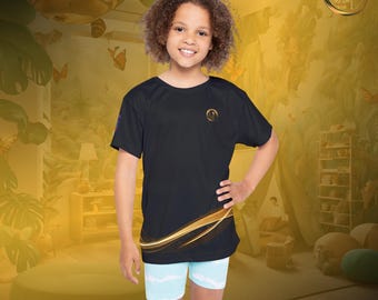 Maillot de sport pour fille | Haut de sport noir Performance | Vêtements de sport pour jeunes | Essence Kid Zone