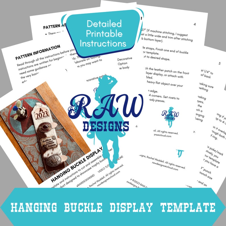 detailed printable instructions for hanging buckle display
