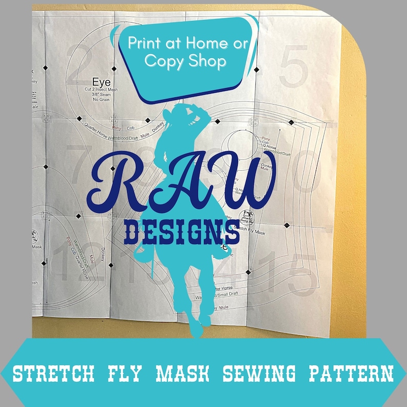 Fly Mask for Horses, Sewing Pattern, Pdf Digital Pattern, Printable