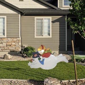 Frosty the Snowman yard cutouts. Handmade, freehand drawn. Custom made to order
