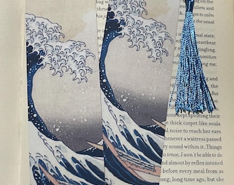 Hokusai The Great Wave Bookmark Double Sided Art Bookmark with Tassel Gift for Readers & Art Lovers