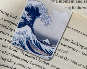 Great Wave Magnetic Mini Bookmark Katsushika Hokusai Art Lover Reader Gift Book Planner Page Marker