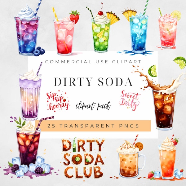Dirty Soda Drink Clipart - Etsy