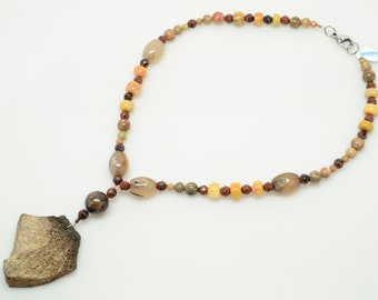 Florida Fossil Bone Pendant Necklace - Item #001039