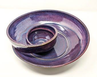 Swirling Chip and Dip Bowl in Purple