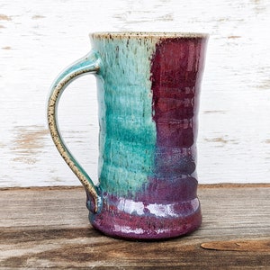 12 oz. Pottery Mug in Purple and Turquoise image 4