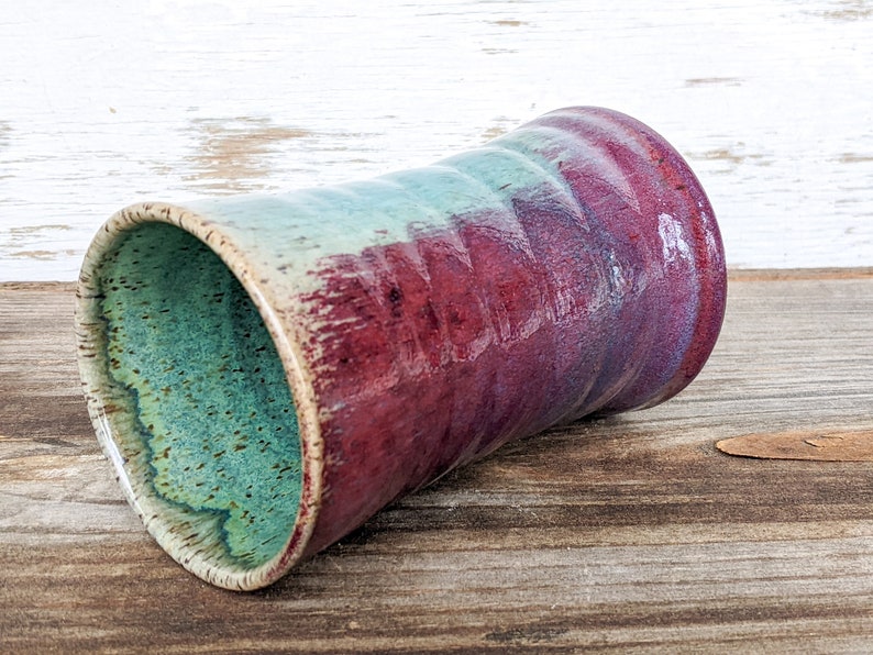 12 oz. Pottery Mug in Purple and Turquoise image 5