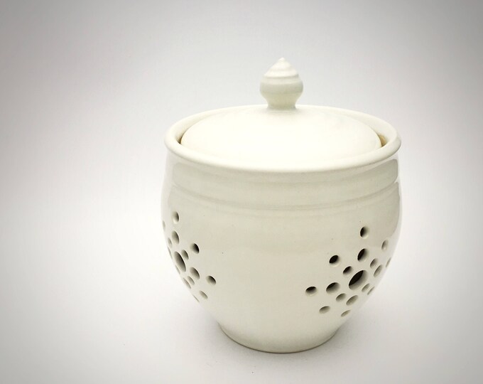 Handmade Pottery Garlic Keeper in Pure White Etsy