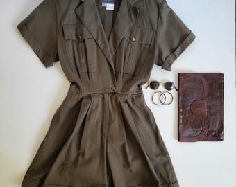 Zeldzame jaren 70/80 Foxy Lady "Duplicate Sample" Franse militaire romper jaren 80 tot jaren 40