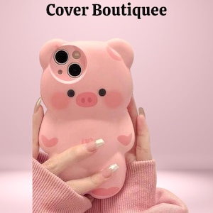 Süße 3D Schweine iPhone Hülle - Kawaii weiche Silikon Cartoon Tier Hülle, stoßfeste rosa Schutzhülle für Mädchen & Jugendliche