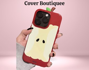 3D Apple Core iPhone Case – Cute Silicone Cover for 11 12 13 14 15 16 Pro Max