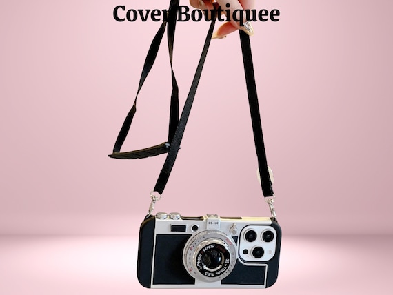 Retro Camera iPhone Case With Crossbody Strap: 3D Vintage Design