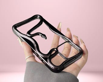 Hollow Snake Phone Case – Edgy 3D Electroplated Animal Design For iPhone & Samsung, Soft TPU Shockproof Cover, Cool Goth Grunge Style