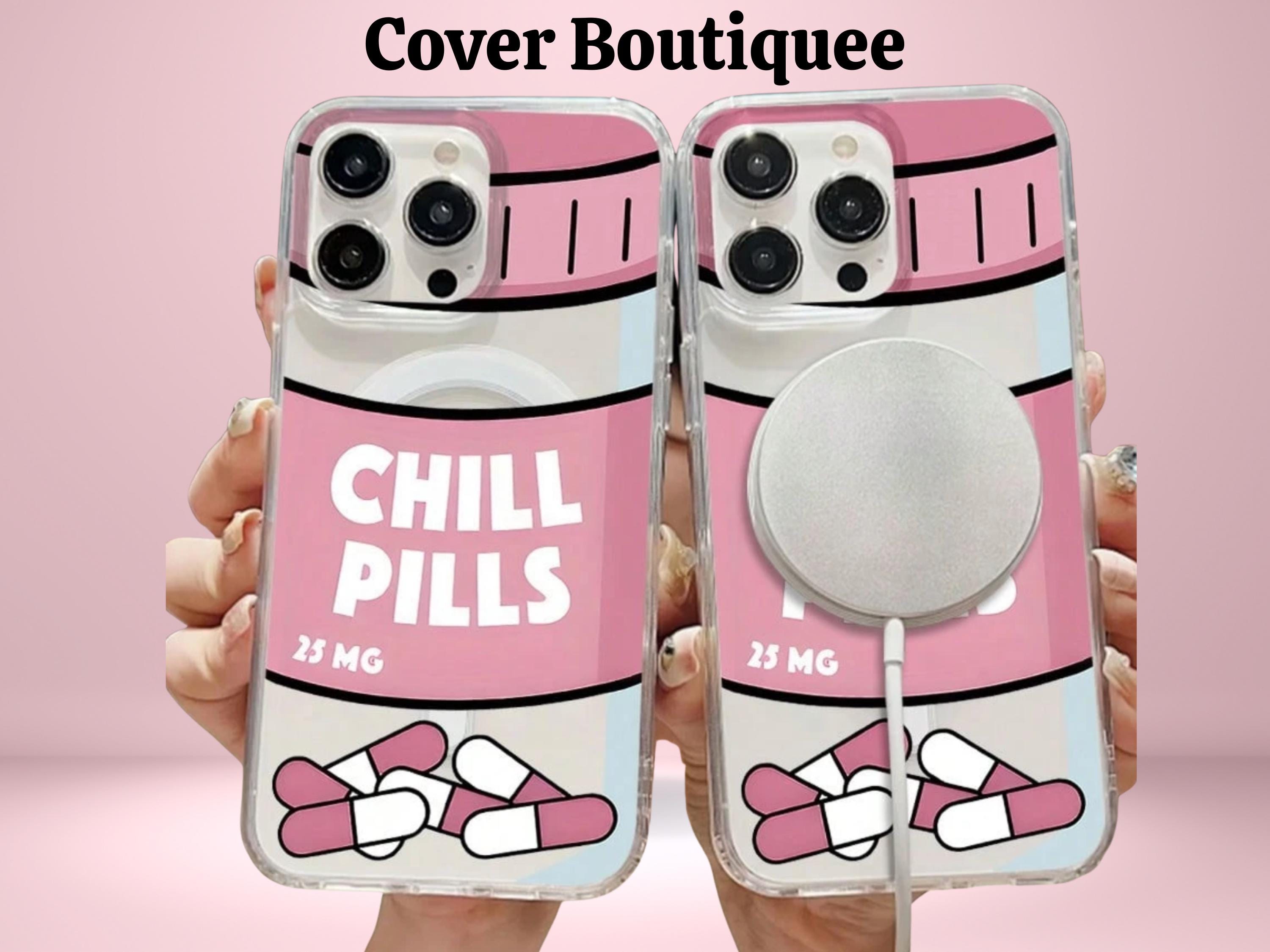 Chill Pills iPhone Case: Funny Capsule Bottle Design, Shockproof TPU Cover