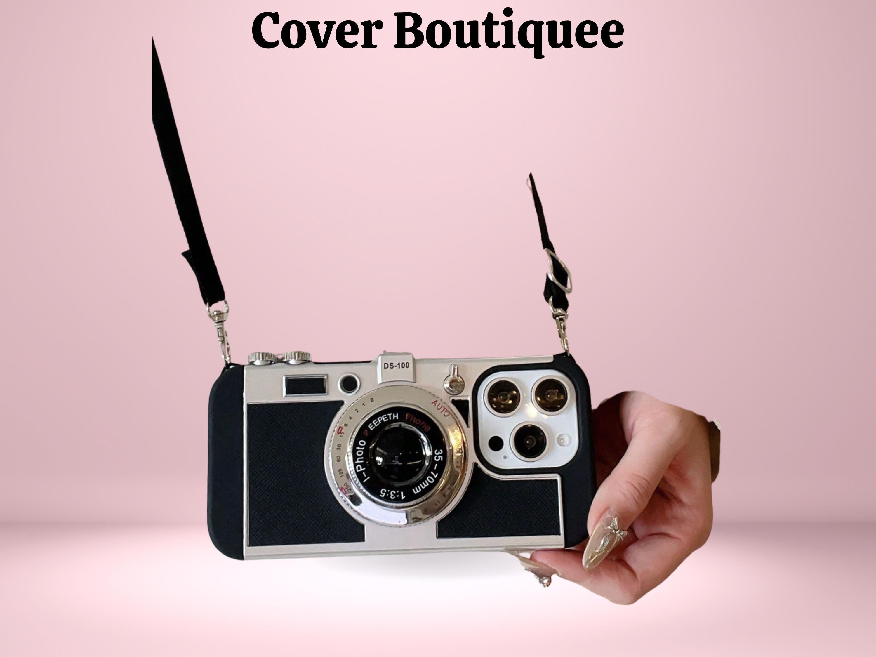 Retro Camera iPhone Case With Crossbody Strap: 3D Vintage Design