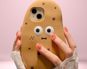 Kawaii Potato Phone Case With Charm For iPhone 14/13/12/11 Pro Max, Soft Silicone Shockproof Cute Cover, Funny Gift For Kids & Teen Girls