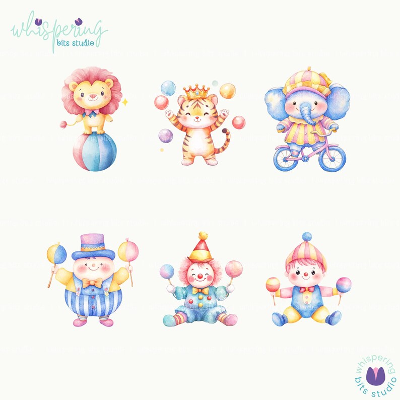Watercolor Pastel Circus Clipart, Cute Carnival Pngs, Soft Carnival ...