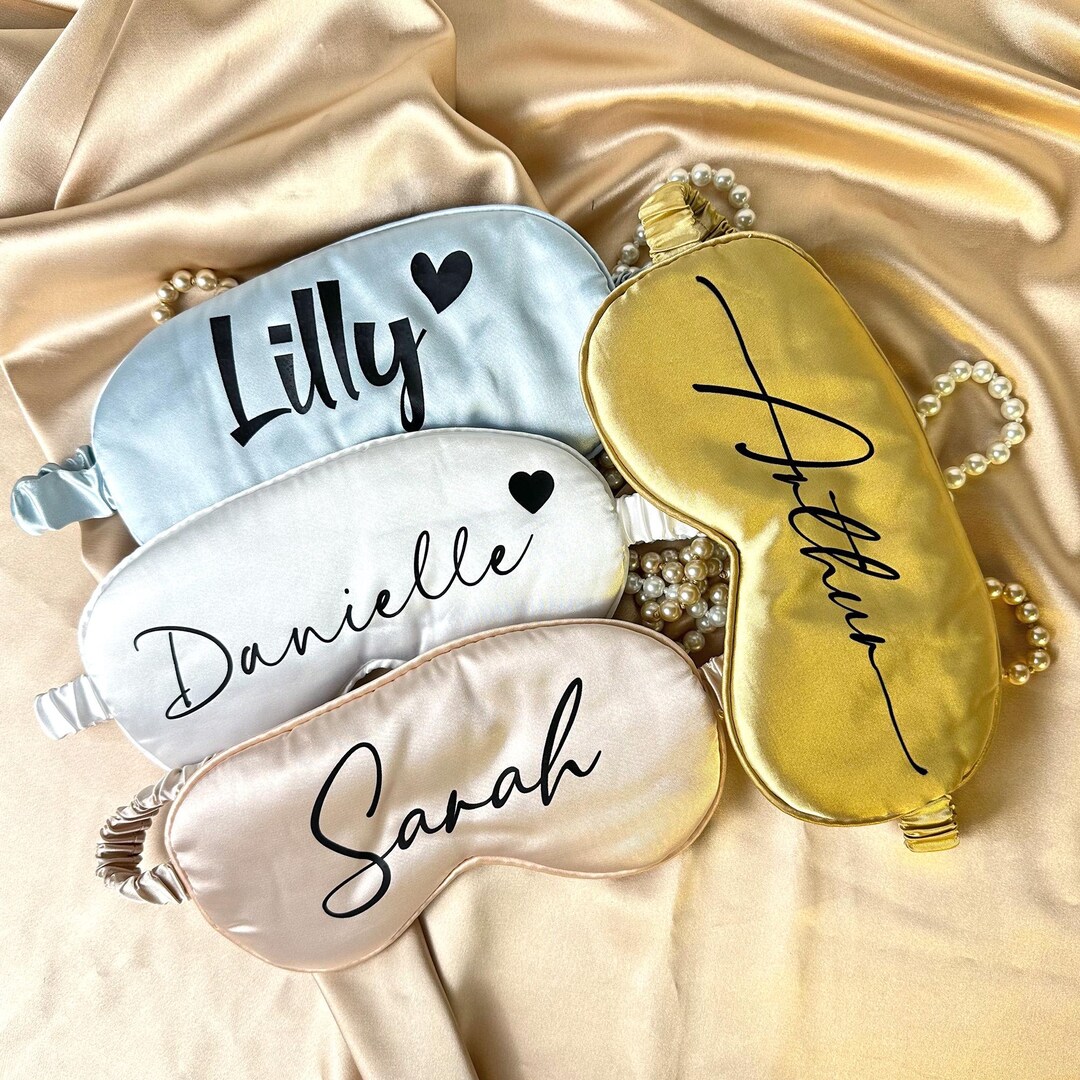 Personalized Sleep Eye Mask, Bridal Eye Mask, Bridesmaid Sleep Mask