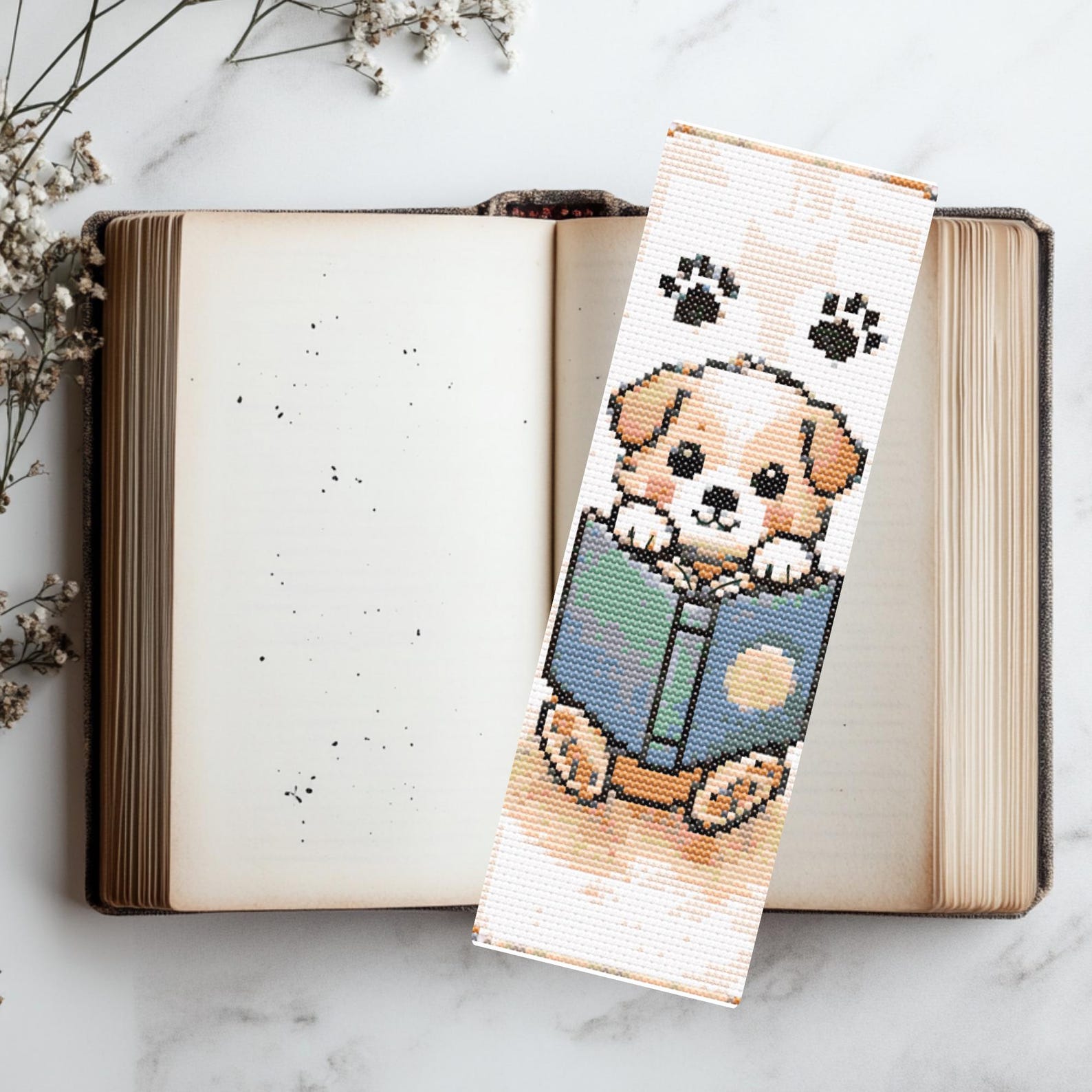 set-2-cute-puppy-dogs-cross-stitch-easy-bookmark-funny-dogs-with-book