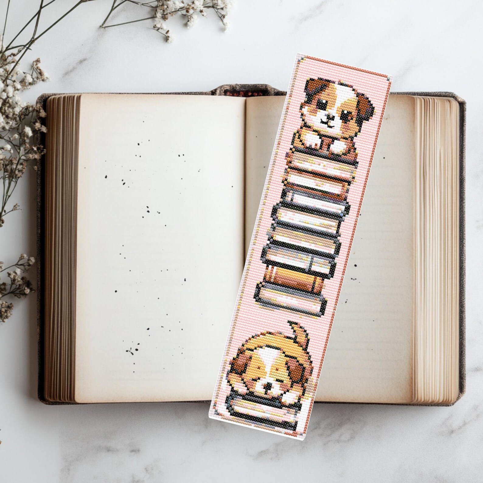 Puppy Dog Bookmark Cross Stitch Pattern Easy Pet Embroidery PDF Pattern ...