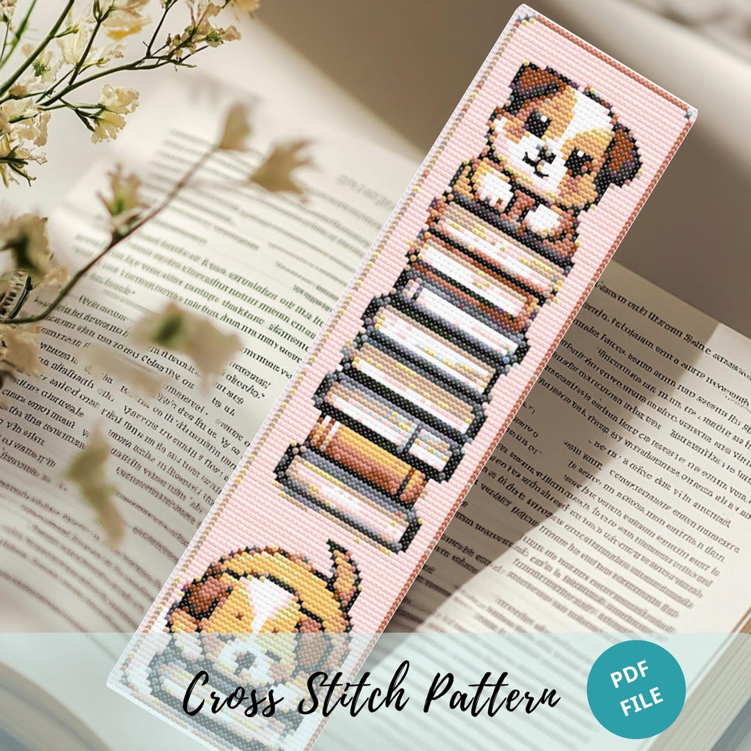 Puppy Dog Bookmark Cross Stitch Pattern Easy Pet Embroidery PDF Pattern ...