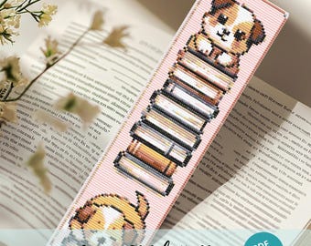 Puppy Dog Bookmark Cross Stitch Pattern Easy Pet Embroidery PDF Pattern