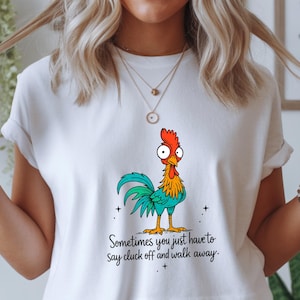 Funny Chicken Quote PNG | Cluck Off Rooster Digital Download | Farm Animal Humor Sublimation | Sarcastic Printable Design