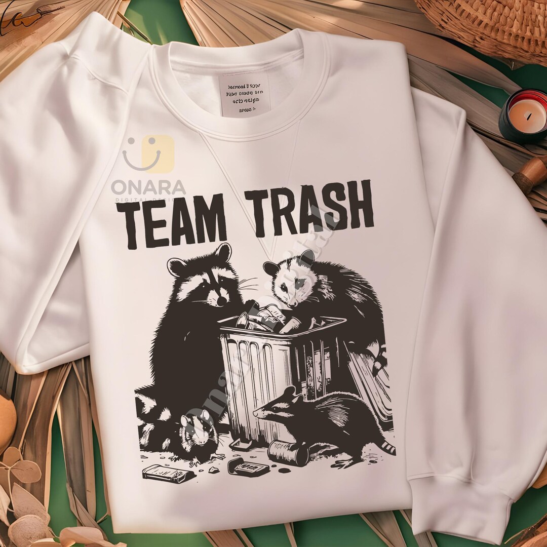 Team Trash Raccoon, Funny Sayings Racoon PNG, Opossum Sublimation, Gift ...