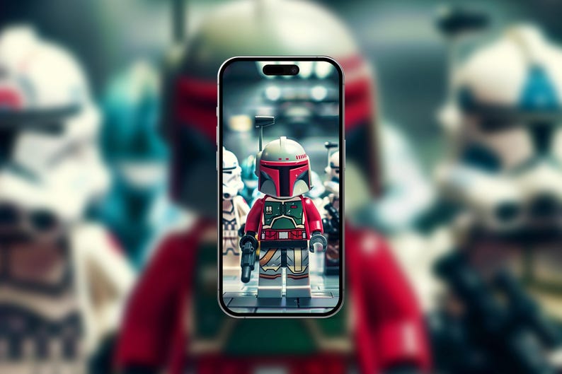 Lego Star Wars Art Storm Trooper & Darth Vader Retro Movie Phone