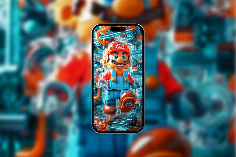 Super Mario Bros Cyberpunk Art, Phone Wallpaper & Printable Wall Art