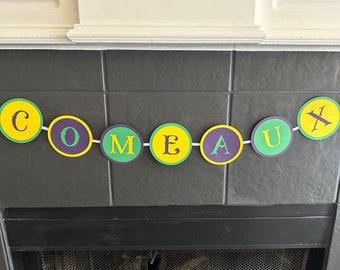 Personalized Mardi Gras Banner