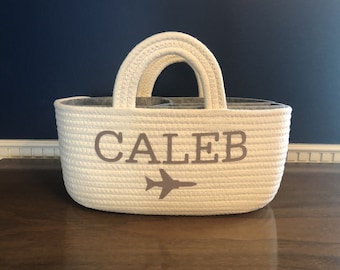 Personalized Diaper Caddy Basket