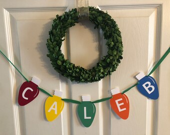 Personalized Christmas Light Banner- Multicolored