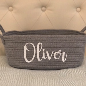 Personalized Braided Basket  |  Custom Basket  |  Baby Gift