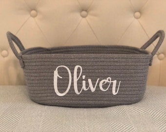 Personalized Braided Basket  |  Custom Basket  |  Baby Gift