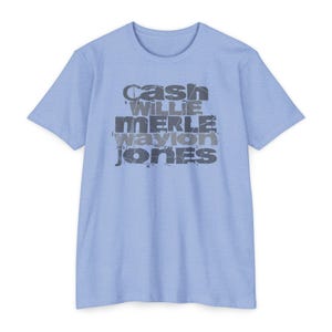 Country Music Legends Graphic Tee: Cash, Willie, Merle, Waylon, Jones