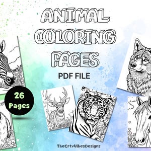Animal Coloring Pages – 26 Fun, Printable Designs for Kids & Adults | Cute Animals for Relaxation and Creativity