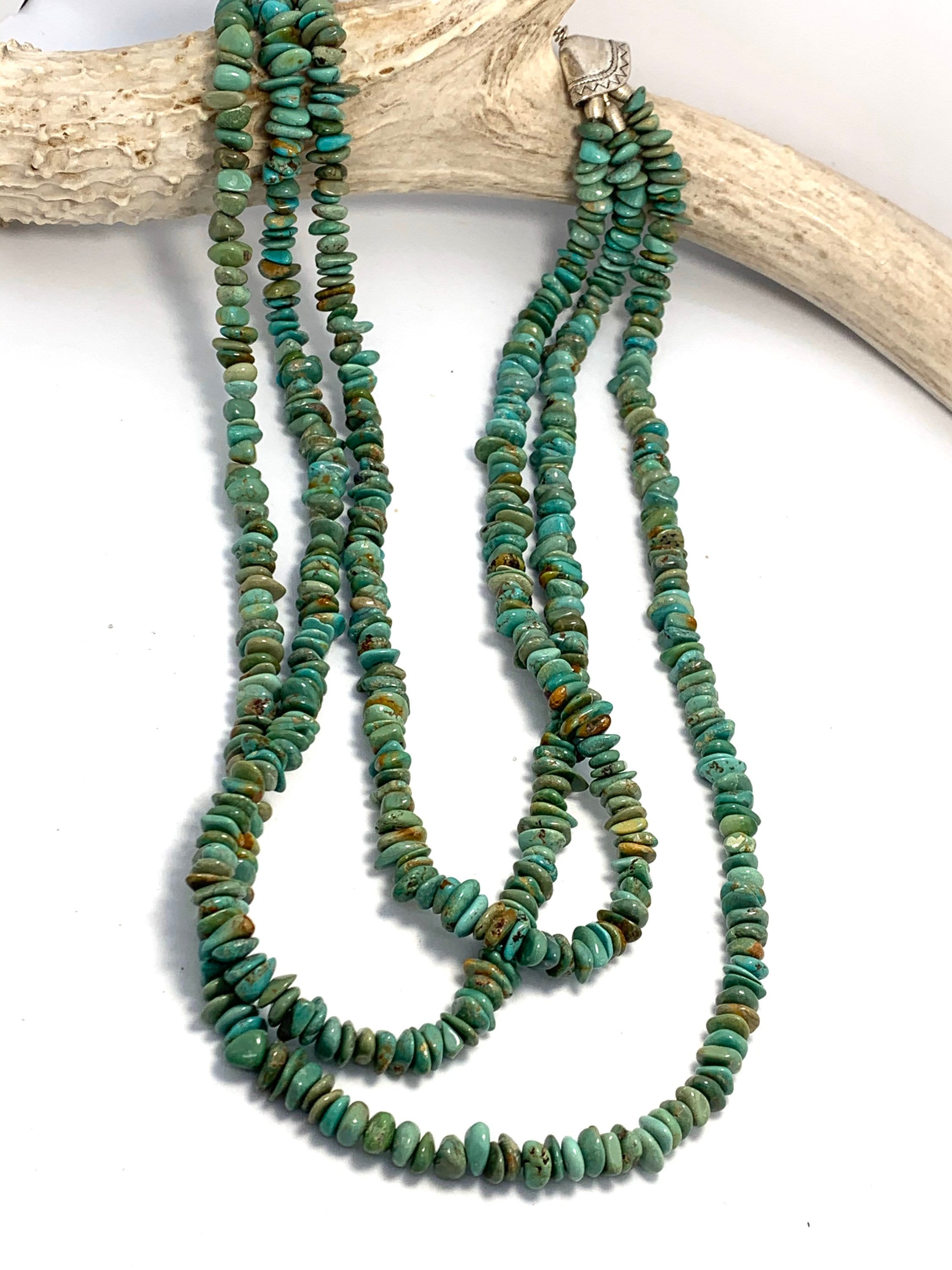 Genuine Turquoise Bead Triple Strand 26. New Mexico Studio - Etsy