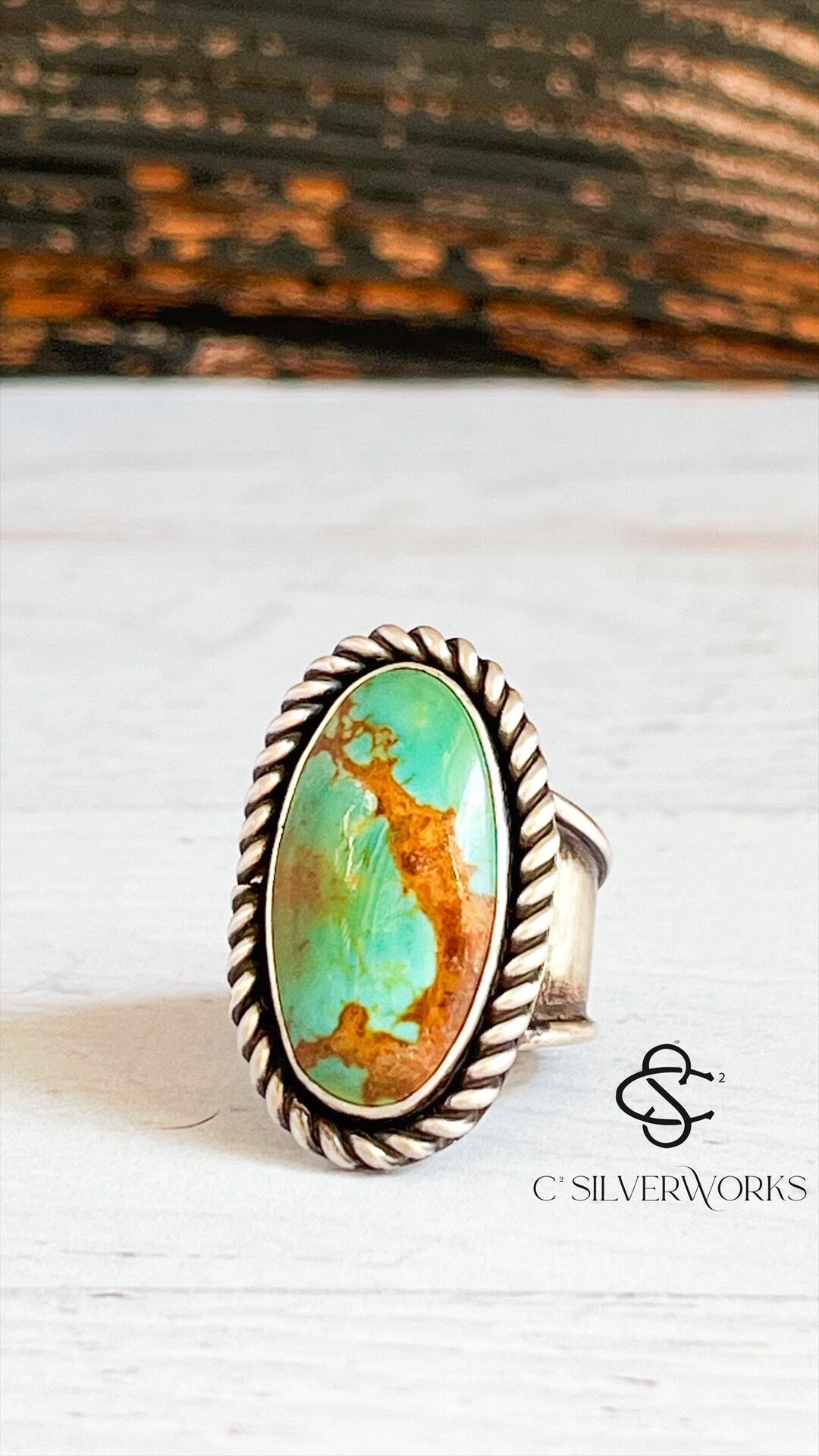 Kingman Turquoise Sterling Silver Ring Size 7. Handcrafted in New ...