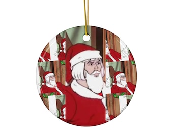 Santa Claus Ceramic Christmas Ornament • Traditional Holiday Decor • Festive Tree Decoration