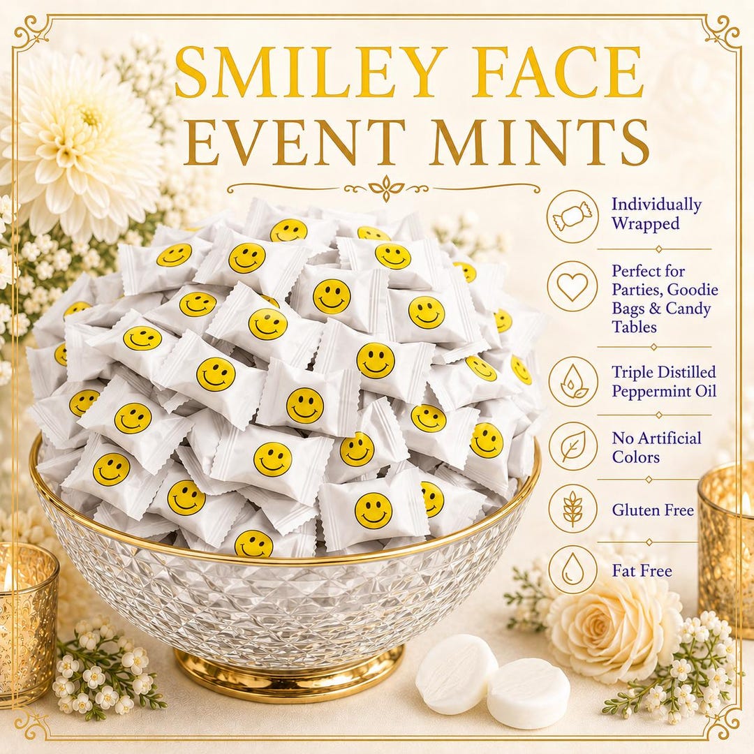 Smiley Face Buttermints | Individually Wrapped Party Favors, Birthday ...