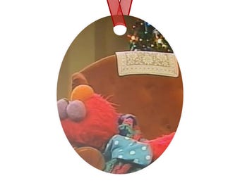 Cartoon Character Christmas Ornament, Oval Ceramic Holiday Decor