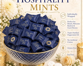 Hospitality Mints for Airbnb & Hotel Guests | Individually Wrapped Buttermints | Welcome Gift for Vacation Rentals