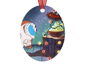 Funny Naughty Santa Ornament • “Cruel” Holiday Cartoon Decor • Sarcastic Christmas Ornament