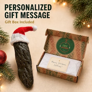 Funny Personalized Gift Christmas Ornament for Secret Santa, White Elephant, and Christmas in July - Poop in a Box